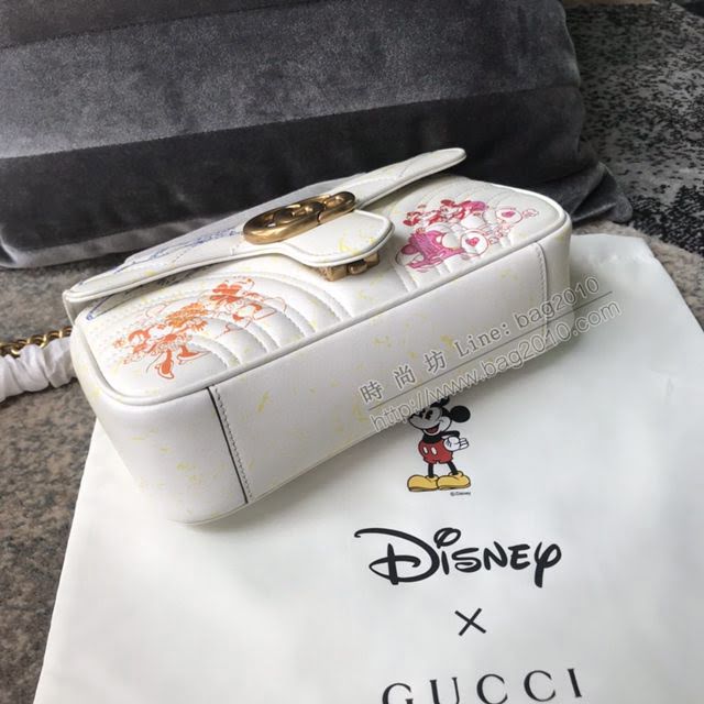 Gucci女包 古馳2020新款 頂級牛皮 Gucci白色相機包 447632 白藍色  gdj1131